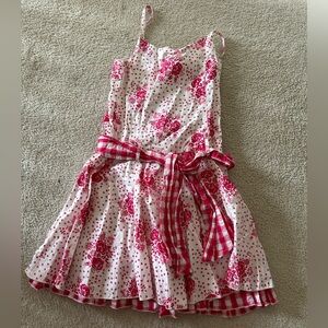 Charter club girls twirly dress white and red/pink size 10